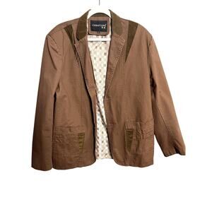 CHENTUFS Mens Brown Blazer Jacket Korean Asian Style Large Business Casual